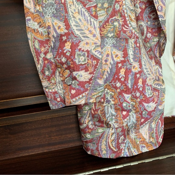 Zara Women's Open Front Paisley Print Blazer, Size Large - Picture 7 of 14